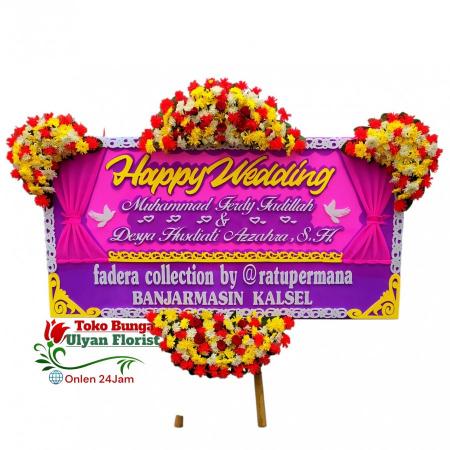 Papan Bunga Happy Wedding